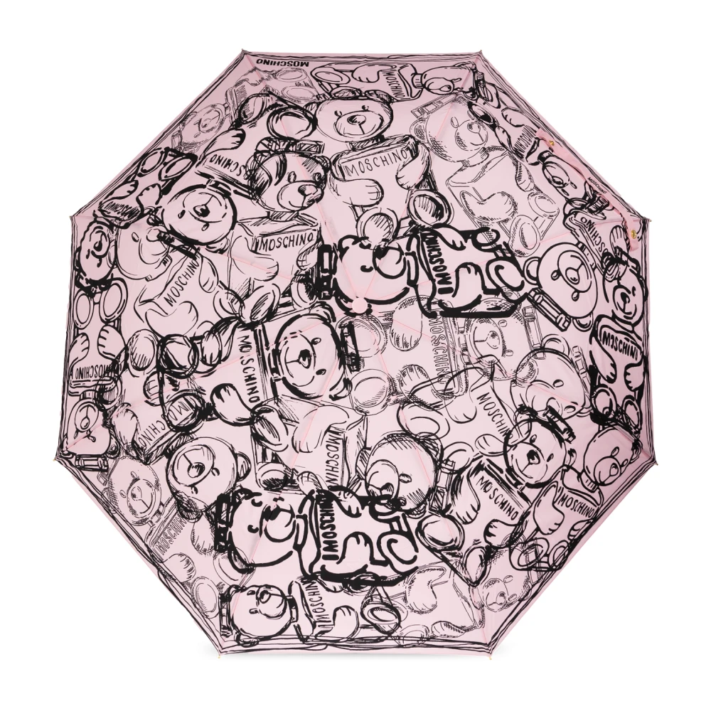 Moschino Opvouwbare paraplu met logo Pink Unisex