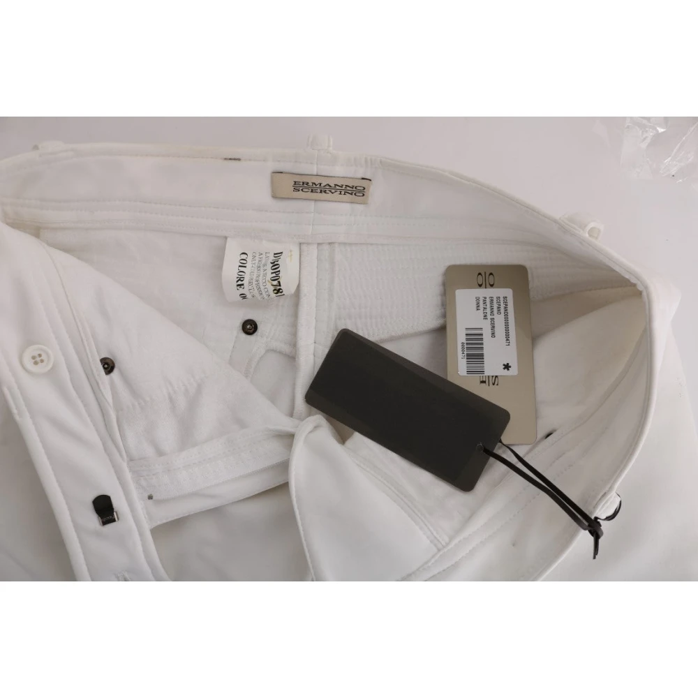 Ermanno Scervino Witte Slim Fit Katoenen Broek White Dames