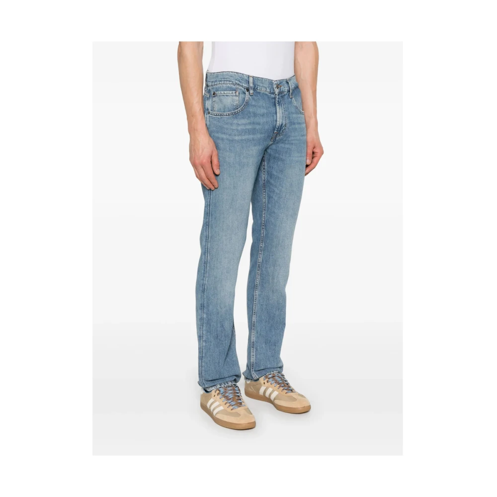 7 For All Mankind Blauwe Klassieke Five-Pocket Jeans Blue Heren