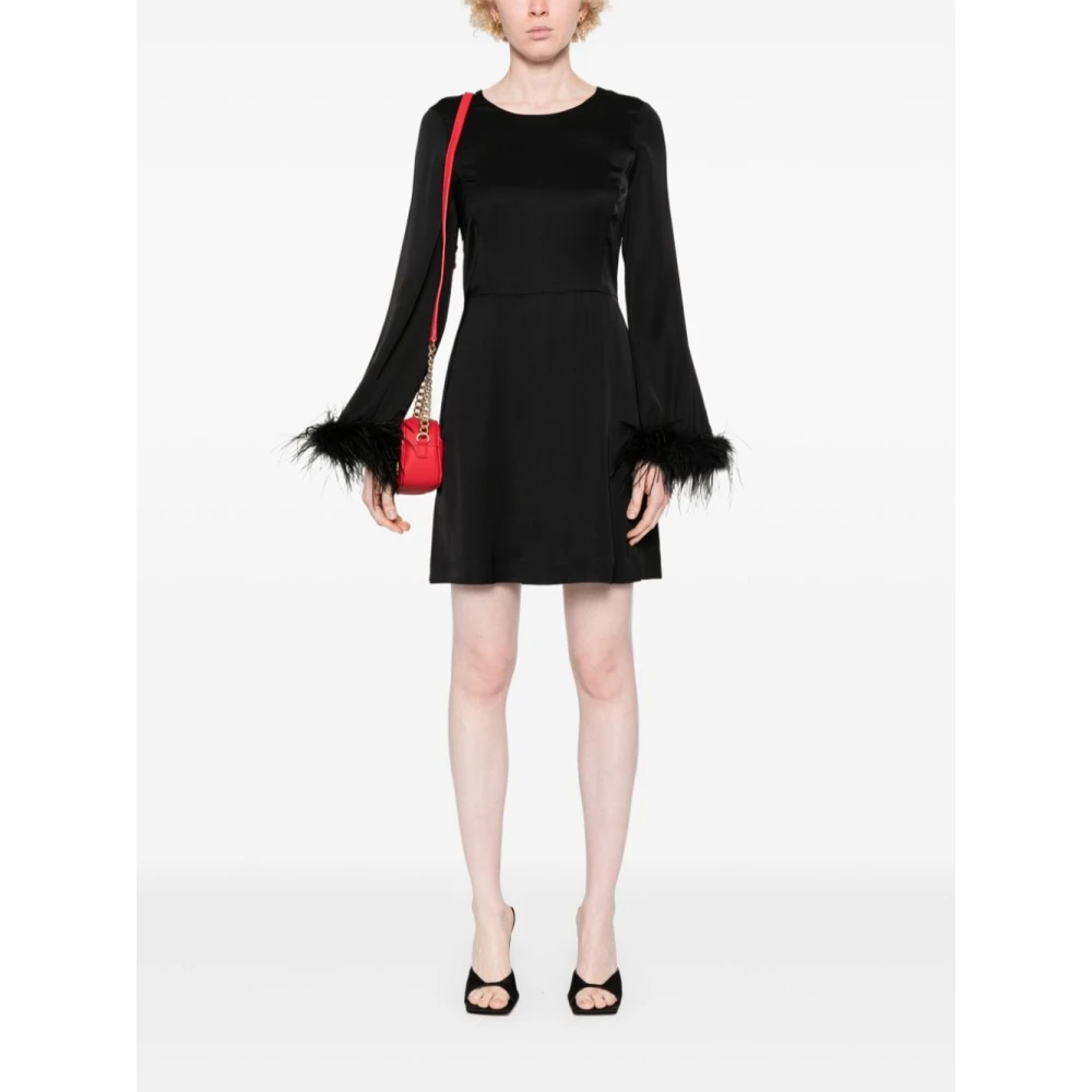 Twinset Zwarte Jurk met Verenafwerking Black Dames