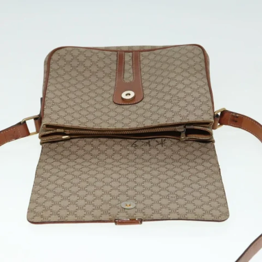 Celine Vintage Pre-owned Leather shoulder-bags Beige Dames