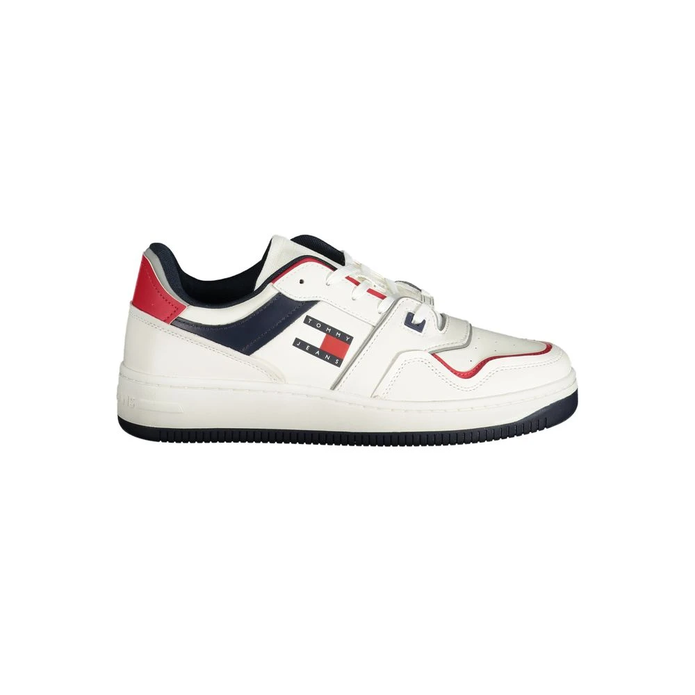 Tommy Hilfiger Men's White Sneakers,, Polyester Sneaker Size 8 Uk