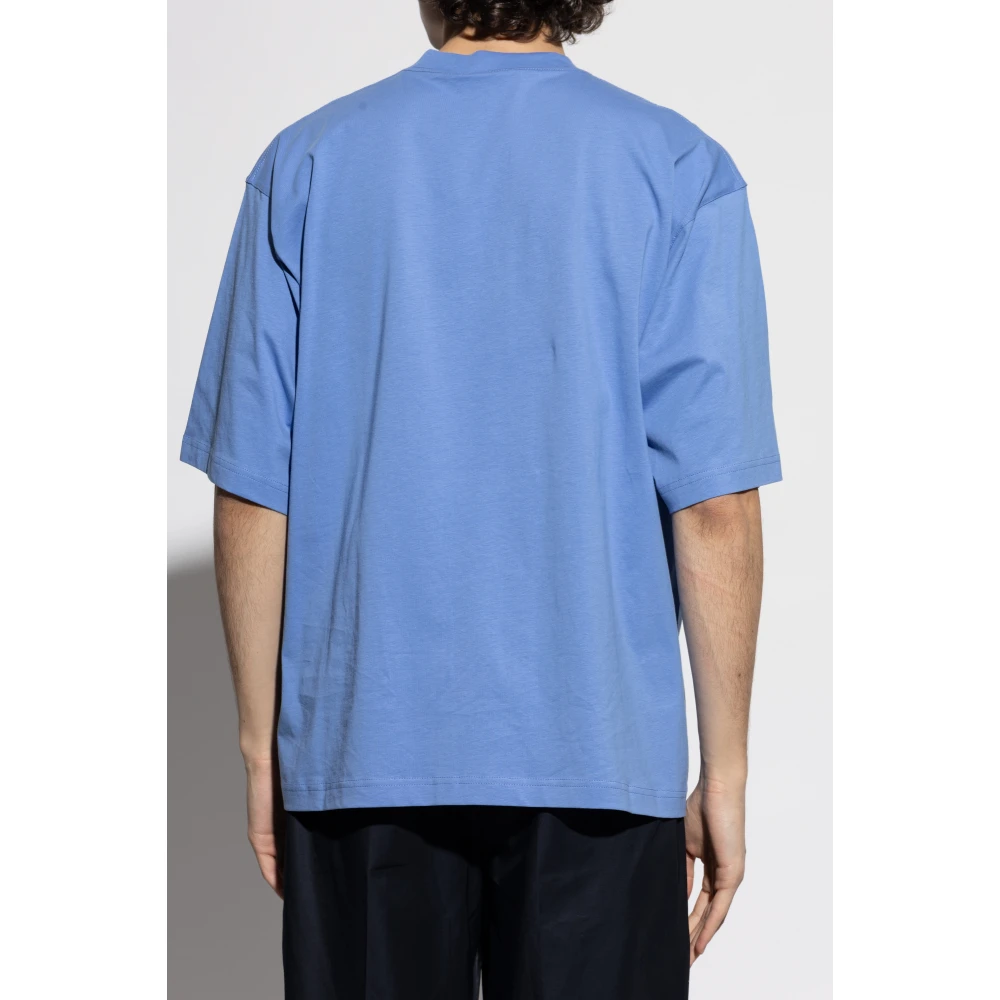 Marni T-shirt met logo Blue Heren