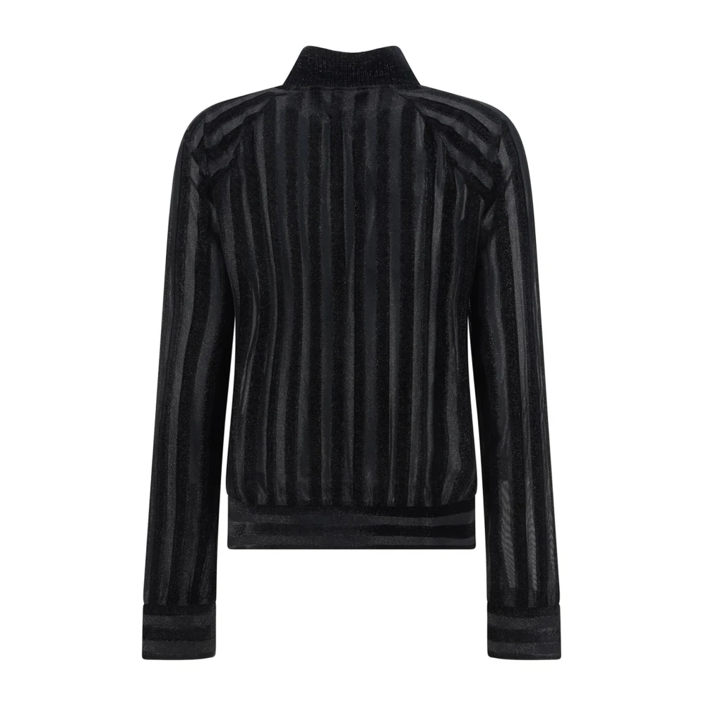 Balmain Hoge Hals Logo Sweater Vrouwen Semi-Transparant Black Dames