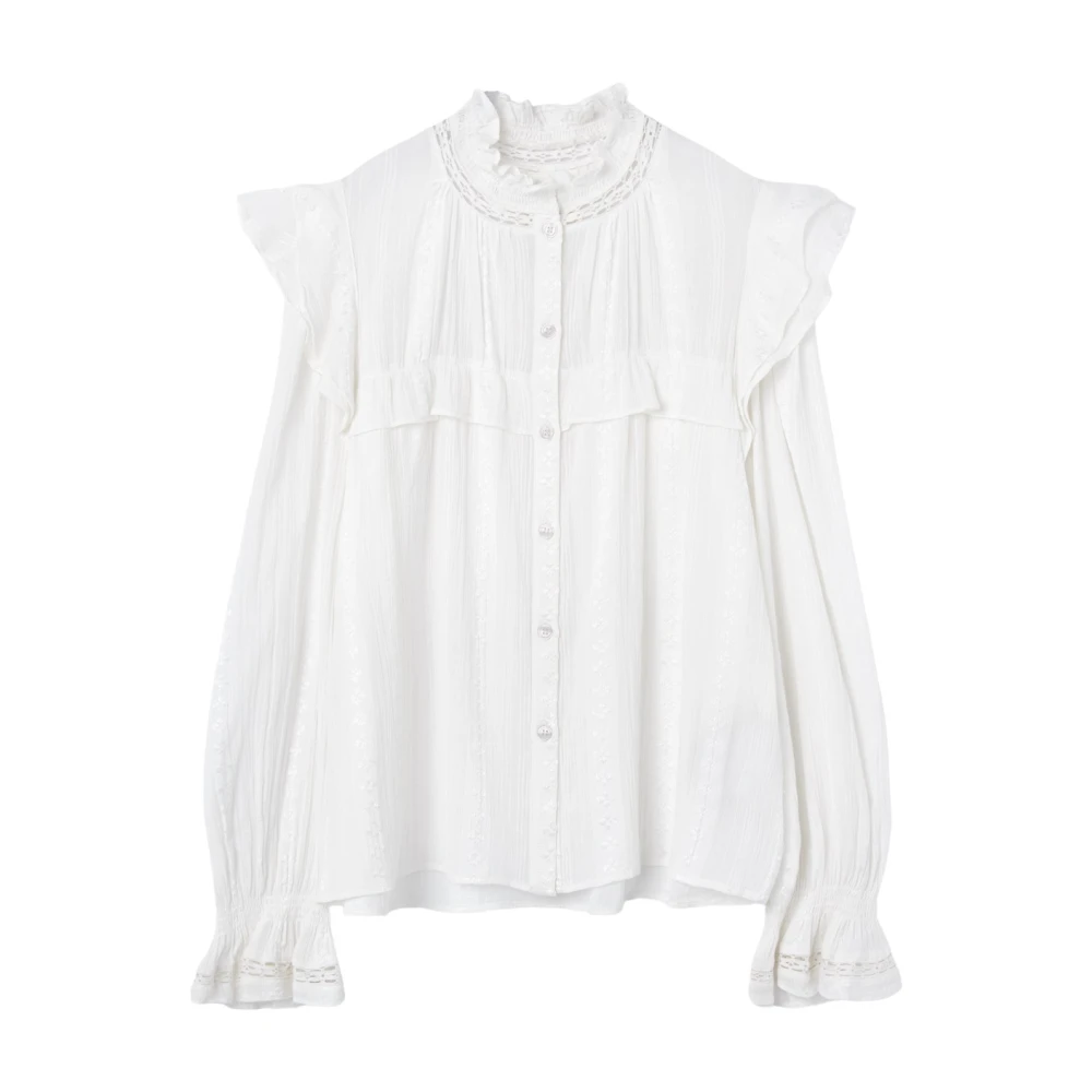 Isabel marant Witte blouse met kantdetails White Dames