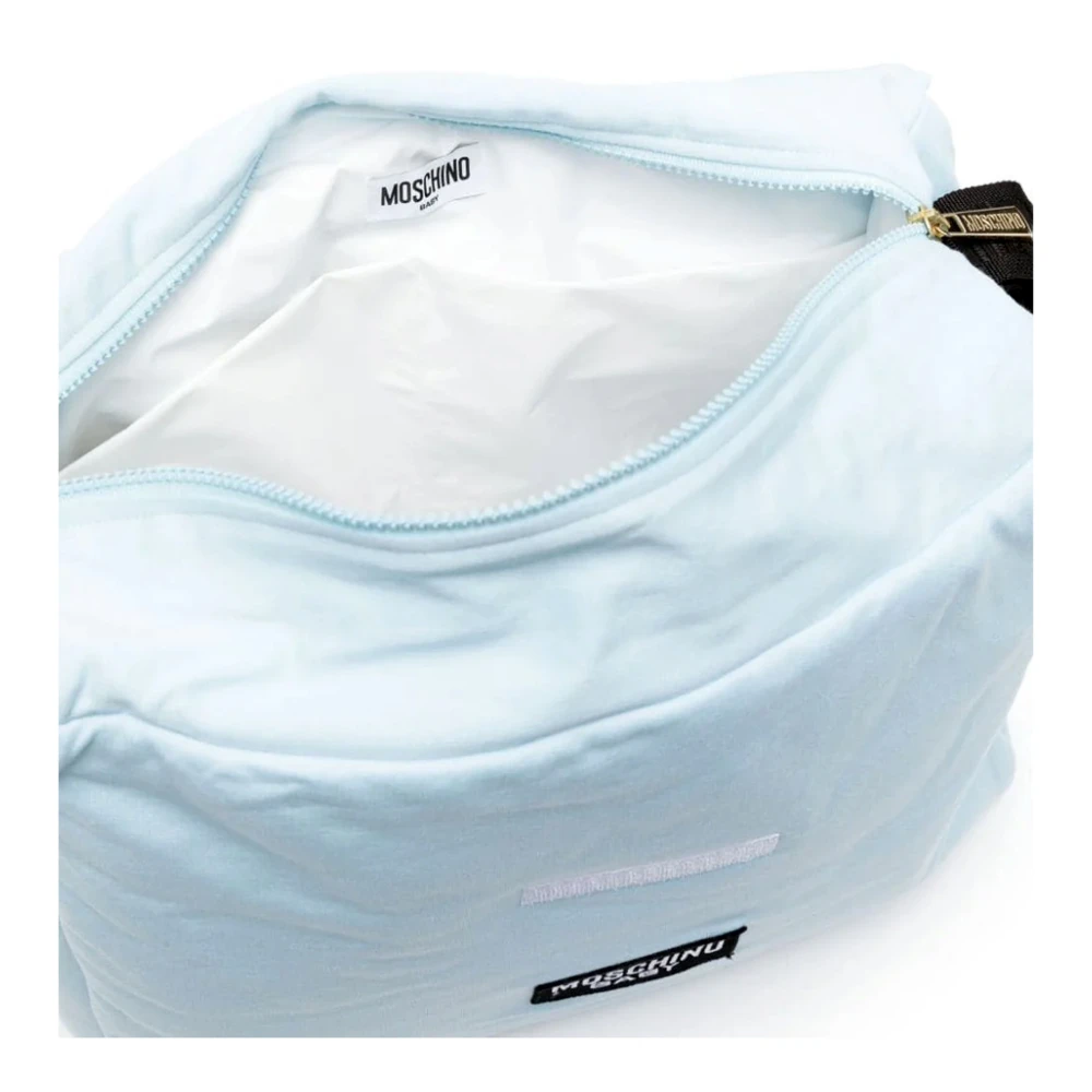 Moschino Blauwe katoenen luiertas met Teddybeer Blue Unisex
