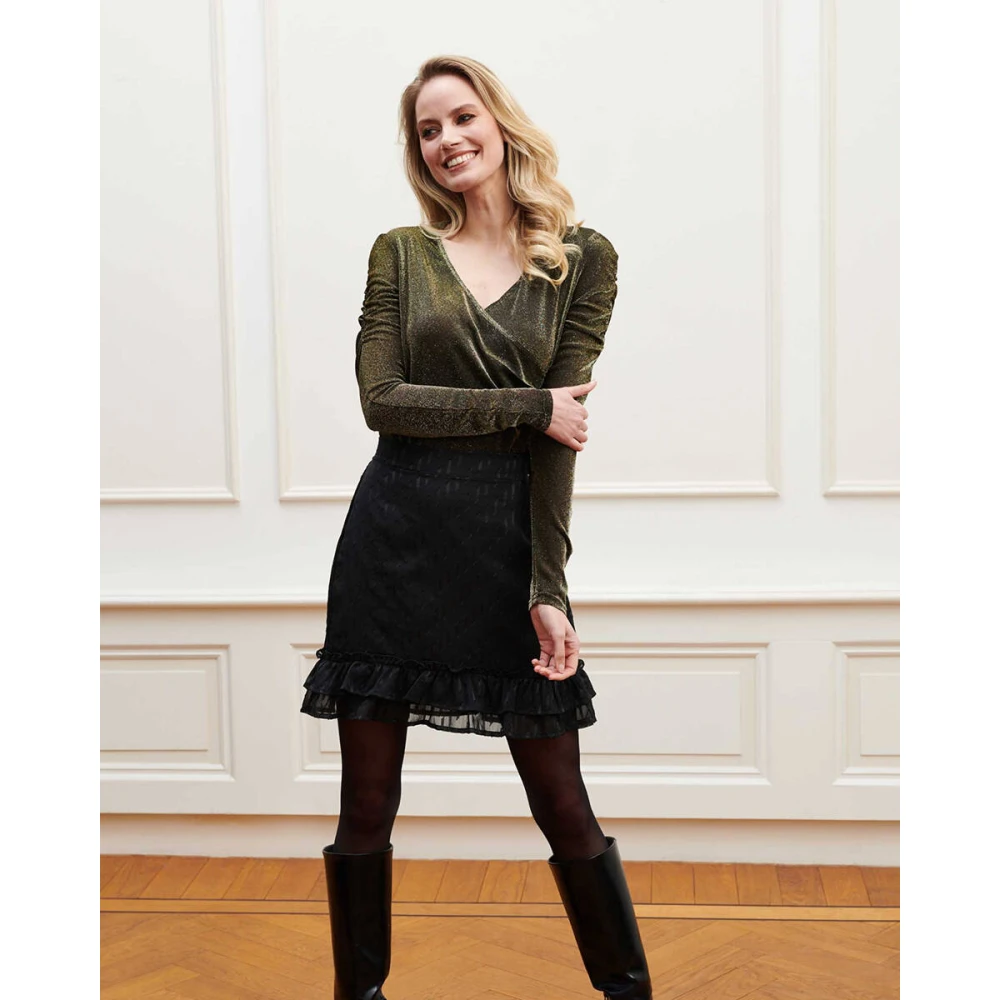 Lofty Manner Emy Lange Mouw Top Pk208 Green Dames