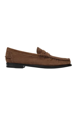 Loafer med vintageeffekt i mocka
