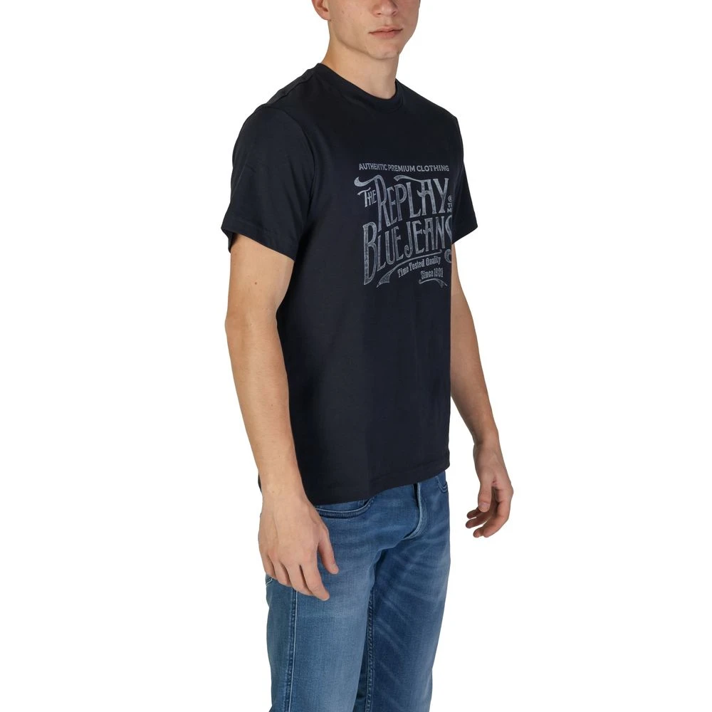 Replay Blauw Katoenen T-Shirt Korte Mouw Blue Heren