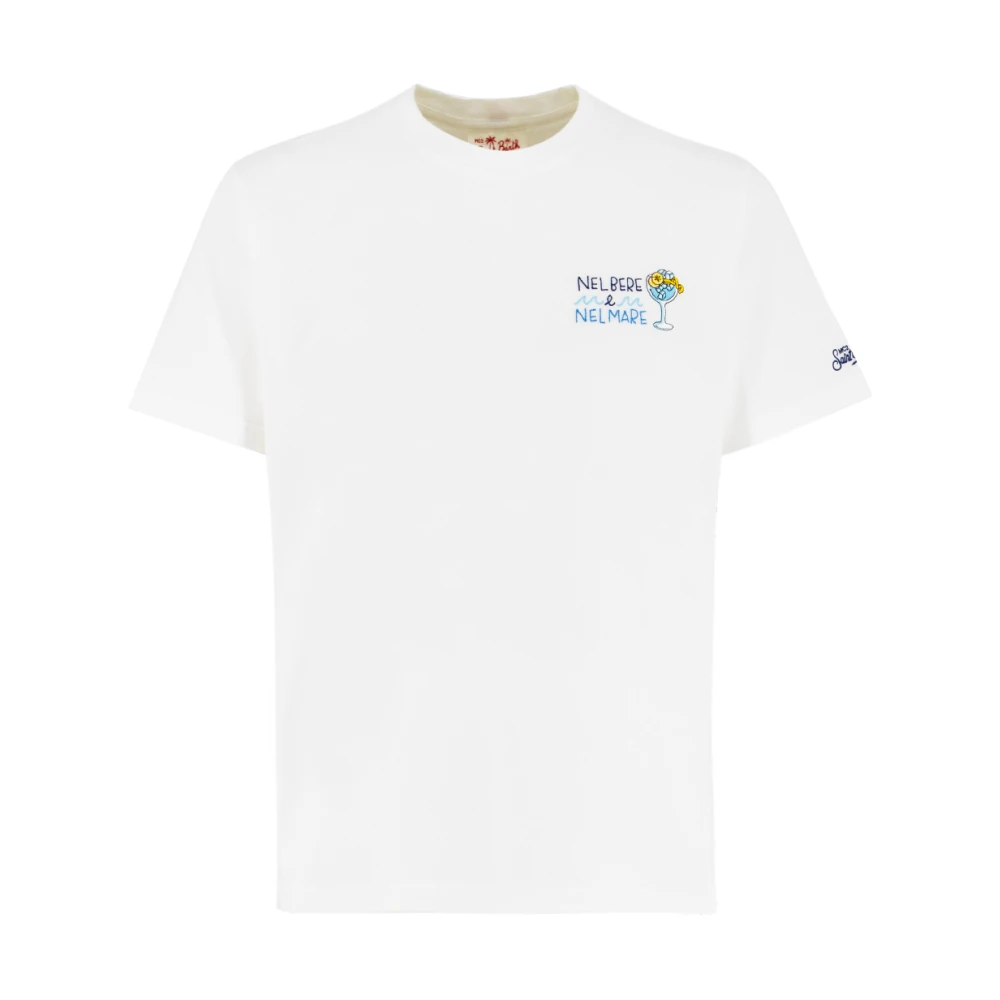 Saint Barth Logo Front T-shirt Wit Katoen White Heren