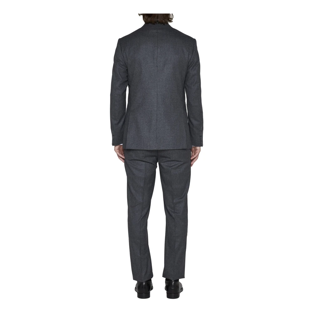 D4.0 Pinstripe Blazer met Broche Detail Gray Heren