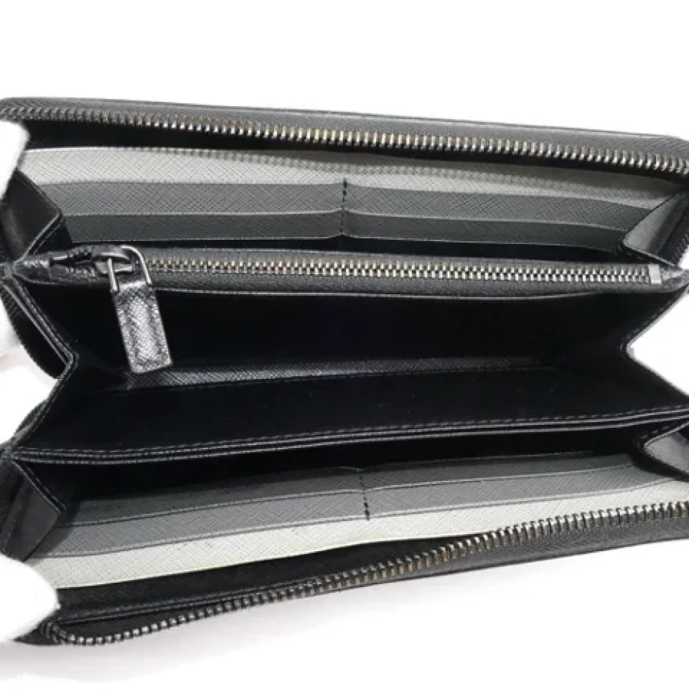 Prada Vintage Pre-owned Leather wallets Black Dames