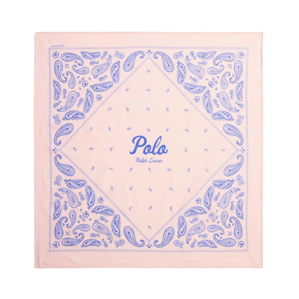 Polo Ralph Lauren Women's Pink Paisley Cotton Square Scarf