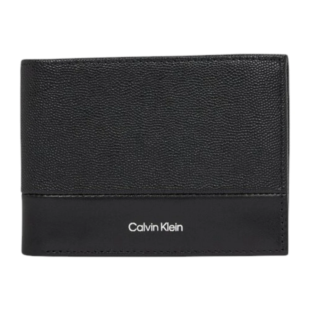 Calvin Klein Herr Läder Plånbok Vår/Sommar Kollektion Black, Herr