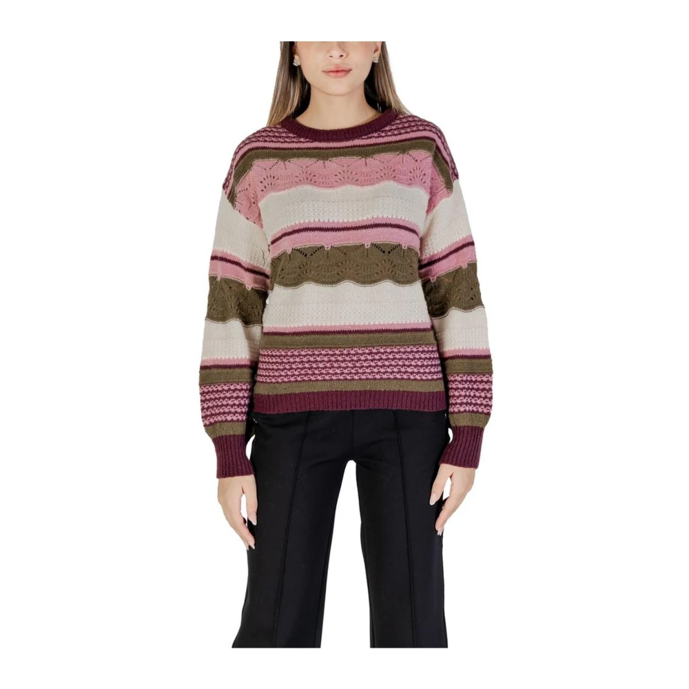 Ichi Multicolor Gebreide Trui voor Vrouwen Multicolor Dames