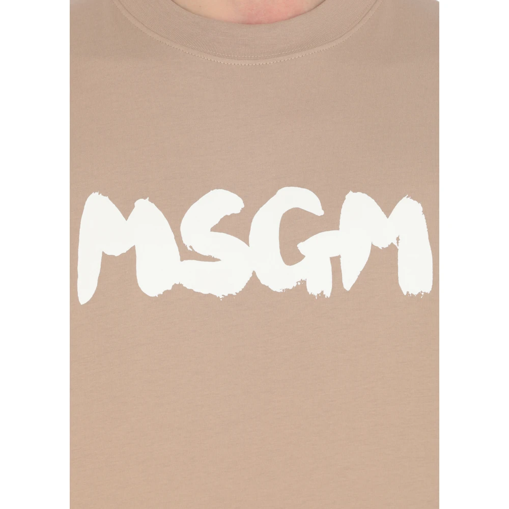 Msgm T-Shirts Beige Heren