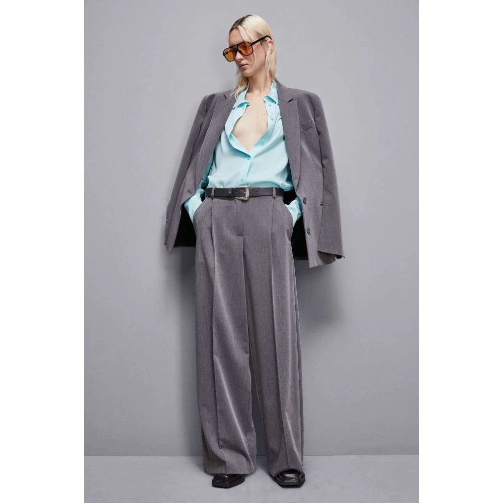 PATRIZIA PEPE Grijze Melange Broek Gray Dames
