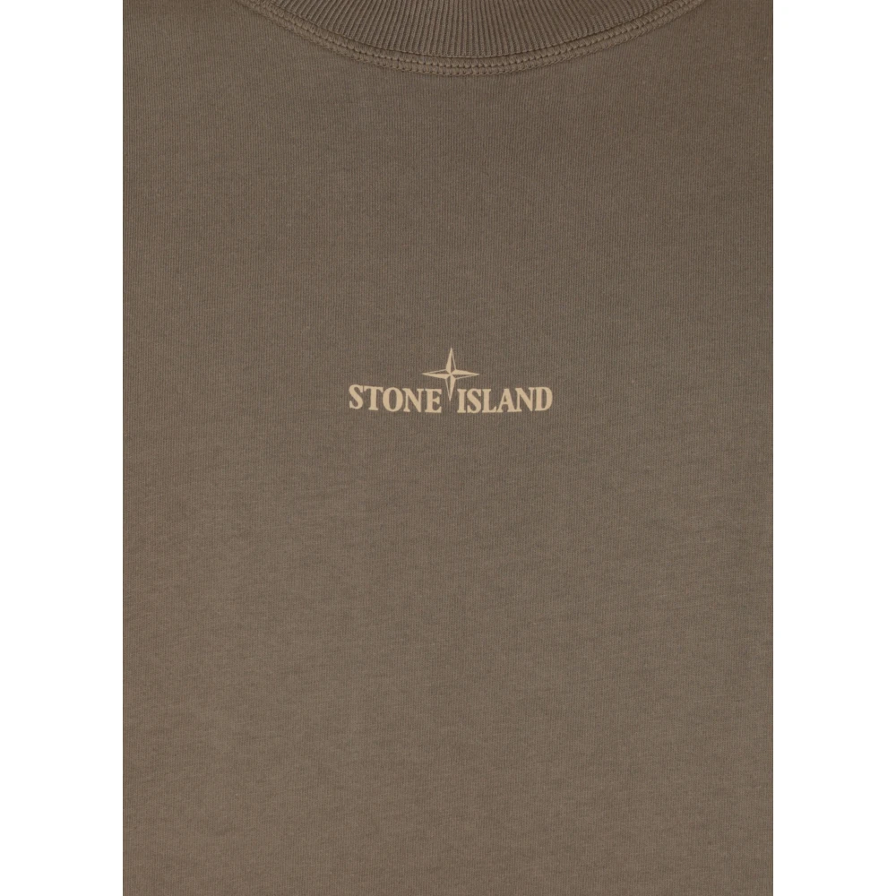 Stone Island Groen Katoenen T-shirt met Logo Green Heren