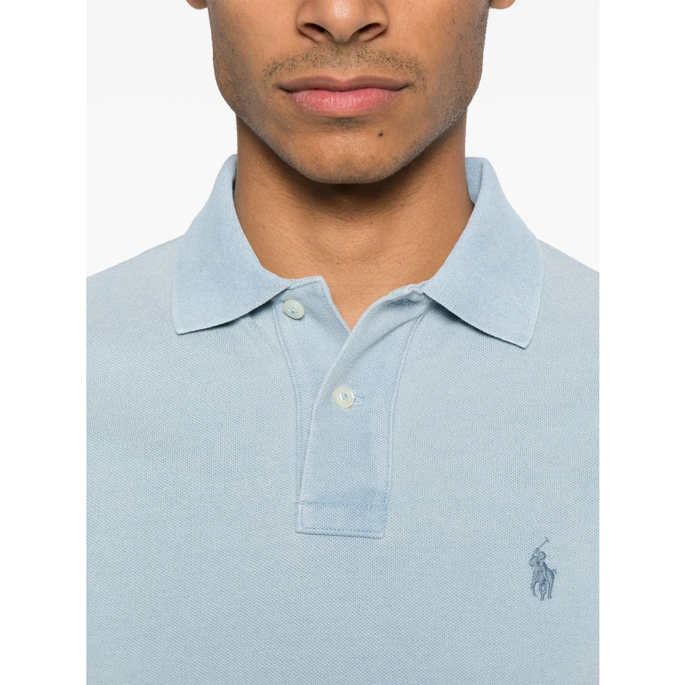 Polo Ralph Lauren Aangepaste Slim Fit Katoen Mesh Polo Blue Heren