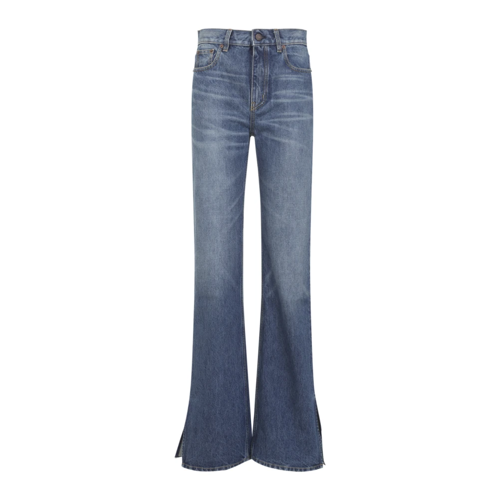 Chloé Women's Blue Flare Jeans, W26, Split Hem Straight Jeans