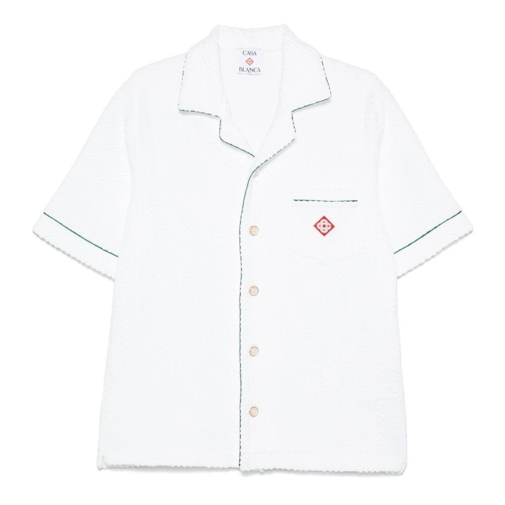 Casablanca Vit Skjorta med Logopatch White, Herr