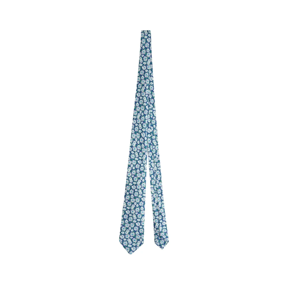 Kiton Handgemaakte Bloe Zijden Stropdas Blue Unisex
