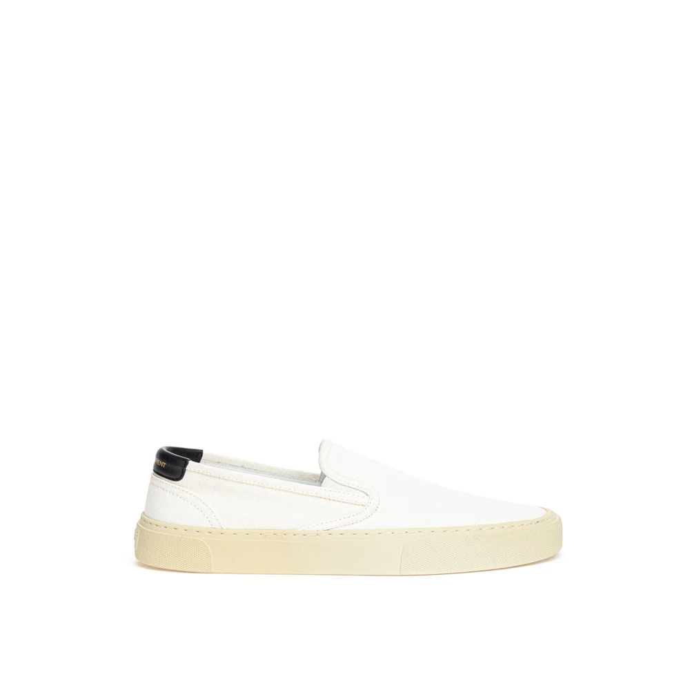 Saint Laurent White Cotton Low Top Sneakers - EU35.5/US5.5 - Image 3