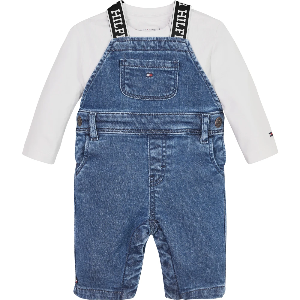 Tommy Hilfiger Blå Baby Dungaree Set Blue, Unisex