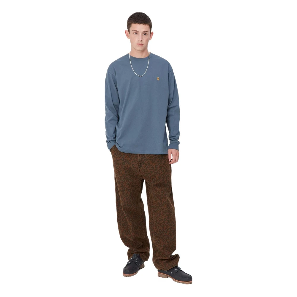 Carhartt WIP L S Chase Longsleeve T-shirt Blue Heren