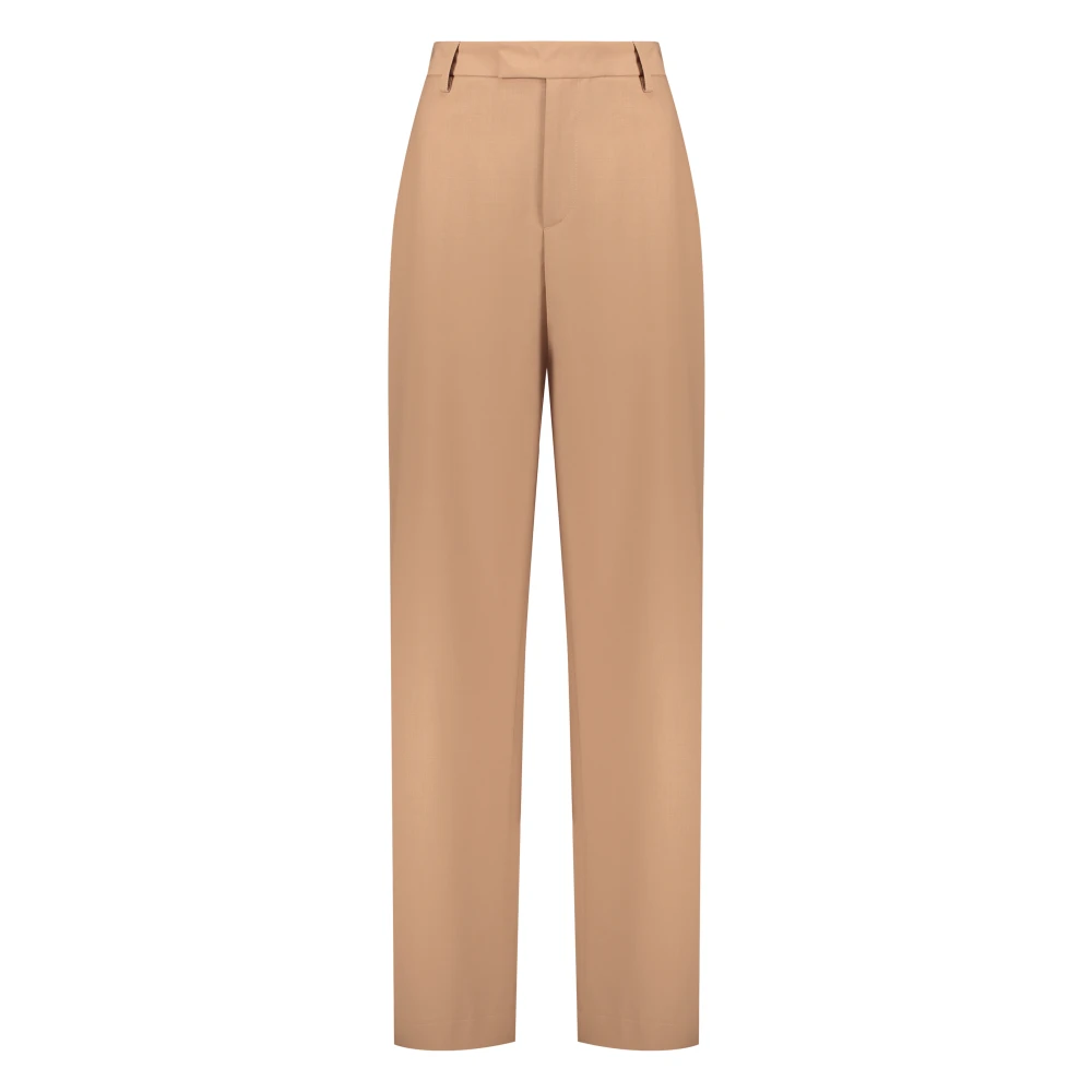 Ambush Wollen Blend Broek met Zakken Beige Dames