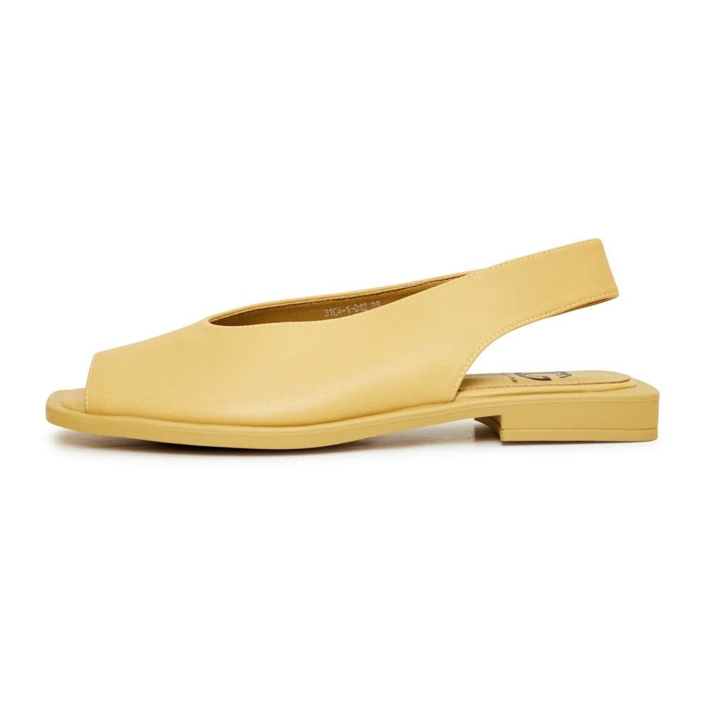 Cesare Gaspari Lyxiga Platta Sandaler - Gul Yellow, Dam