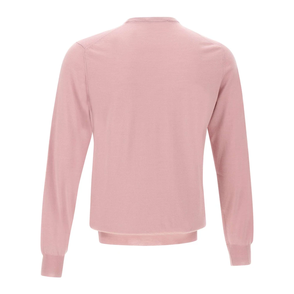 Filippo De Laurentiis Roze Wol Zijde Kasjmier Trui Pink Heren