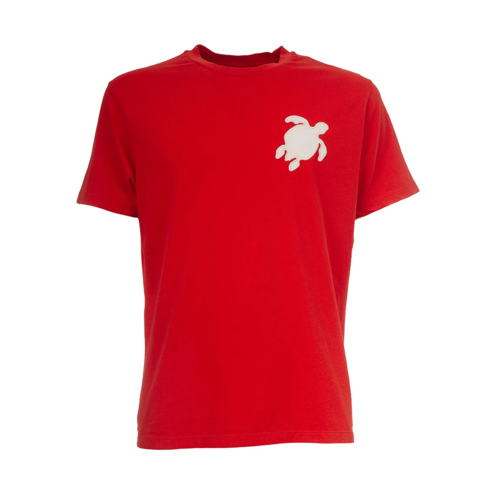 Vilebrequin T-shirt met Patch en Korte Mouwen Red Heren