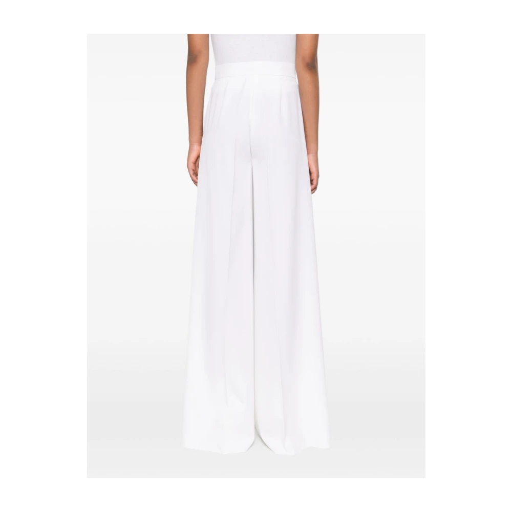 Max Mara Elegante Witte Wijde Broek White Dames