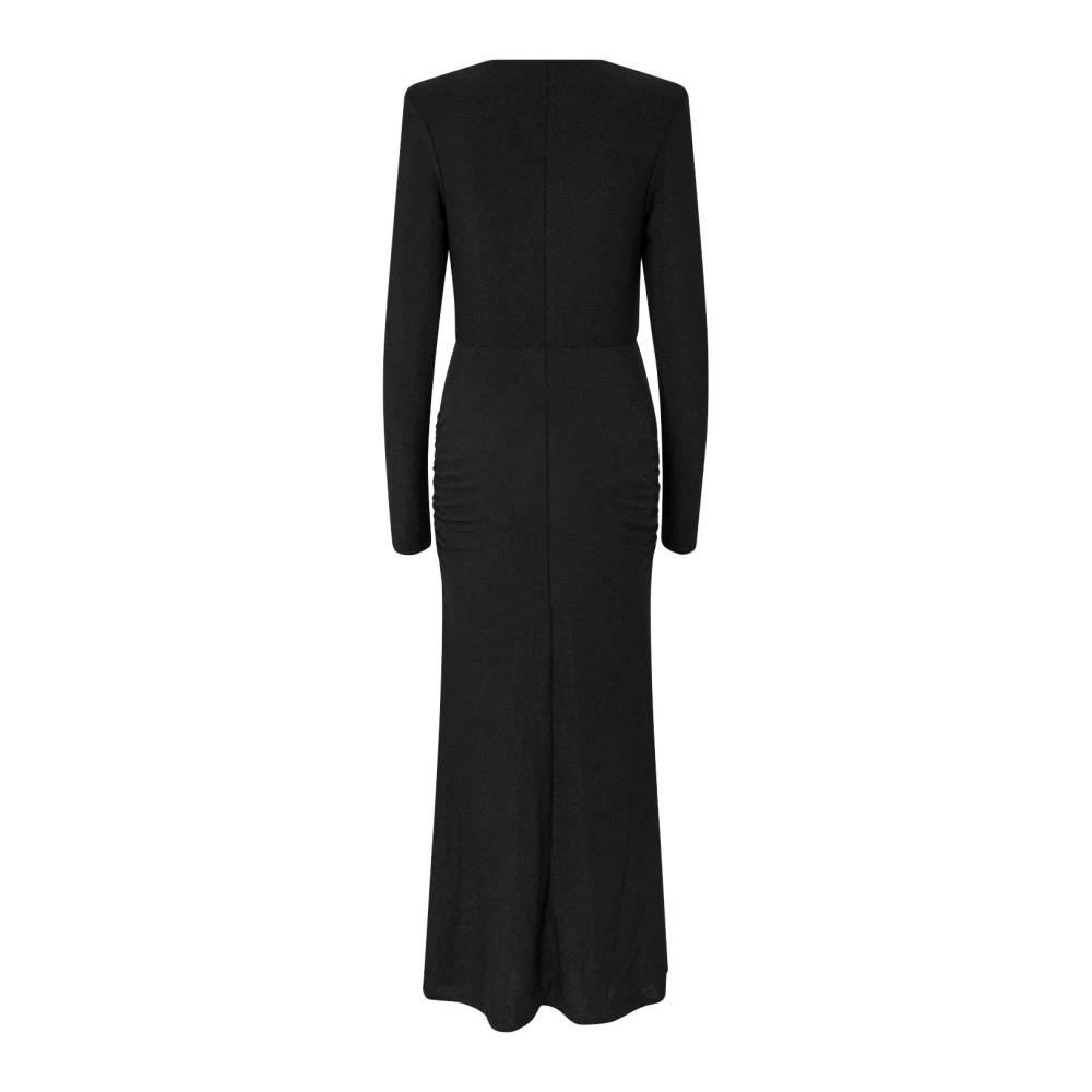 Cras Elegante Maxi Jurk met V-Hals Black Dames