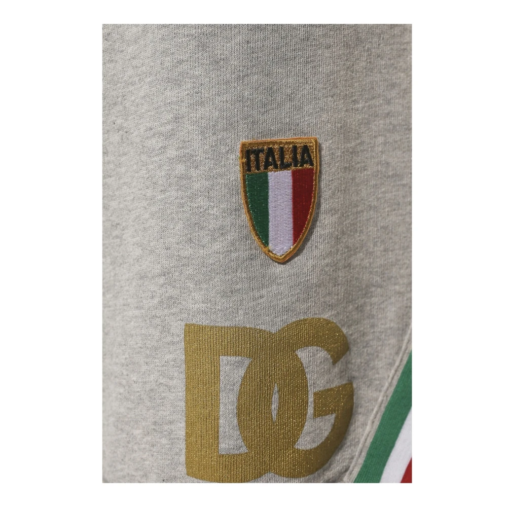 Dolce & Gabbana Track Shorts met Logo Patch Gray Heren