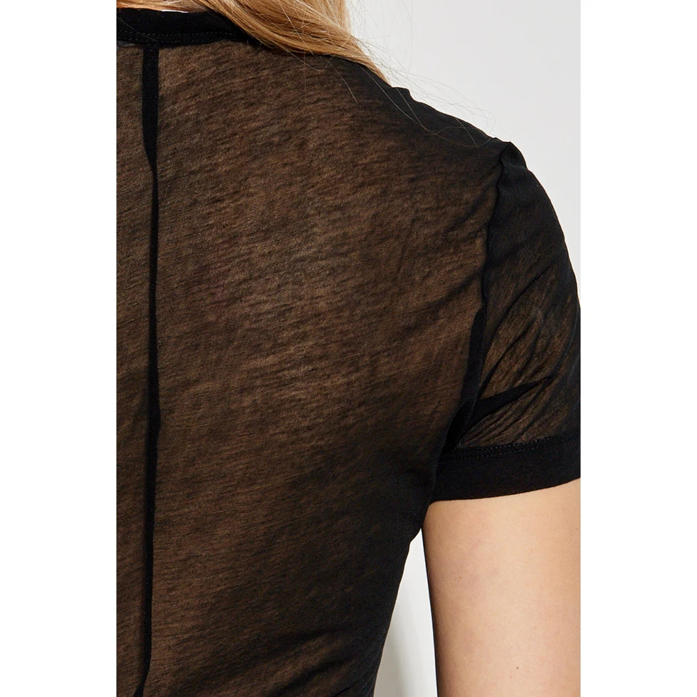 Helmut Lang Transparante T-shirt Black Dames