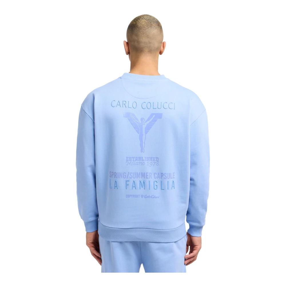 carlo colucci Premium Sweatshirt La Famiglia D'ottavio Blue Heren