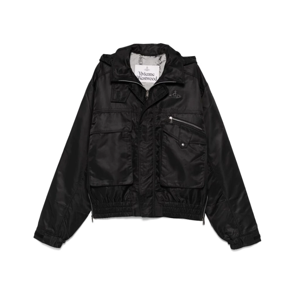 Vivienne Westwood Zwart Hooded Buitenkleding met Verborgen Rits Black Heren