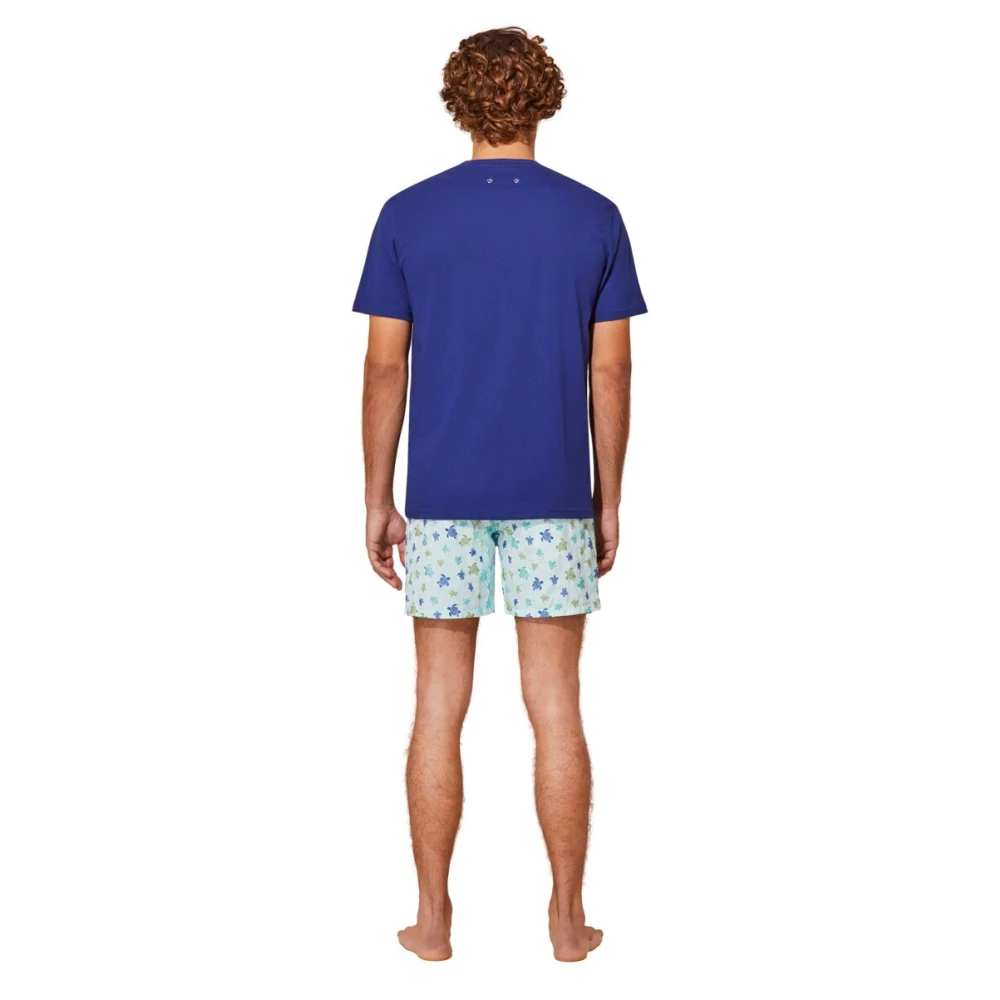 Vilebrequin Heren Biologisch Katoen Schildpad T-Shirt Blue Heren