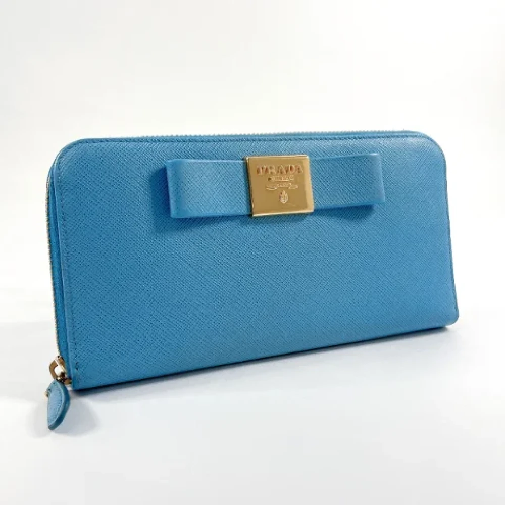 Prada Vintage Pre-owned Leather wallets Blue Dames