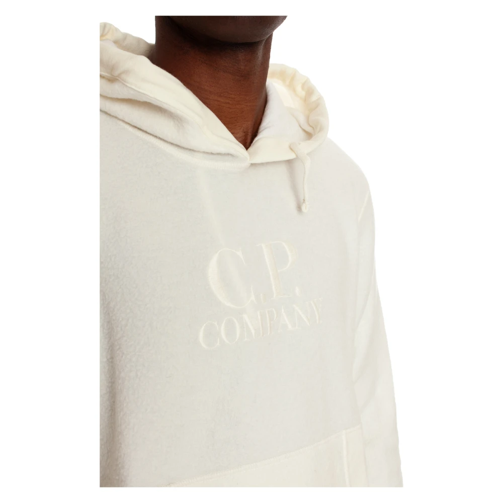 C.P. Company Witte Felpa Hoodie Sweater White Heren