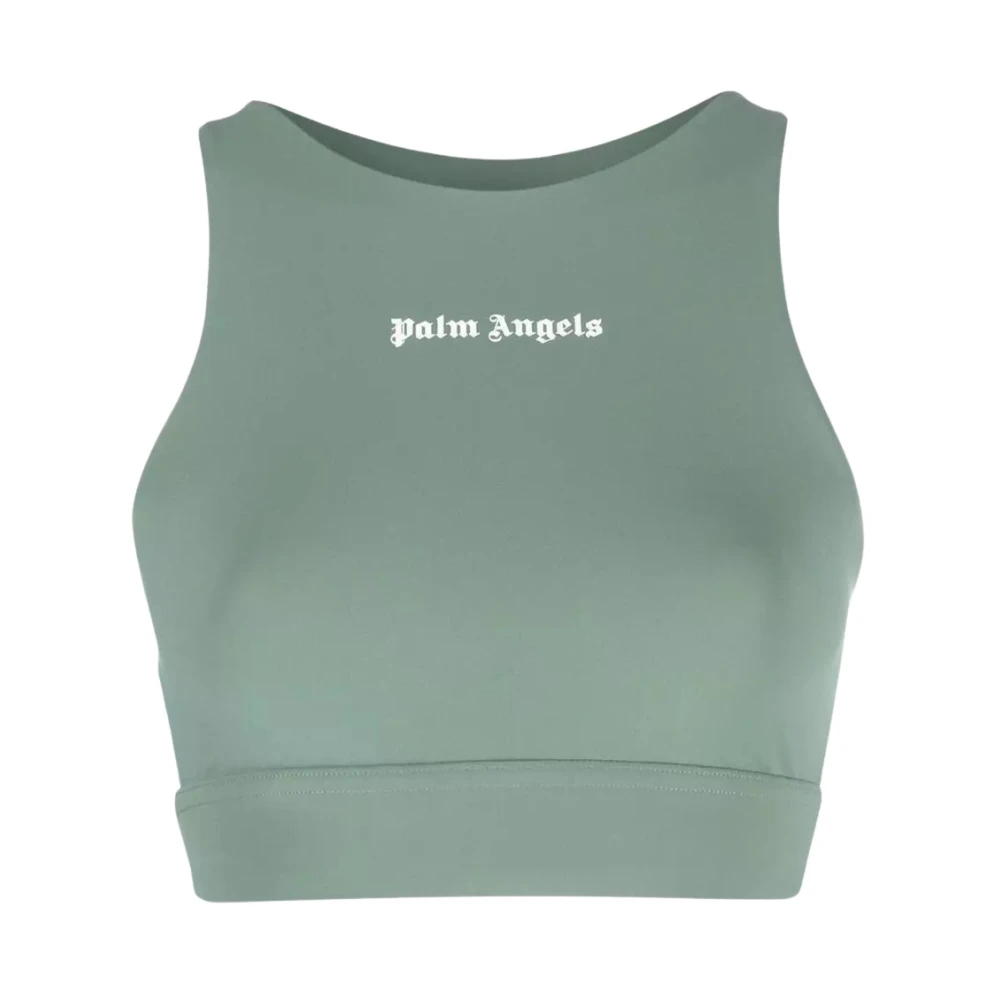 Palm Angels Groene Sportieve Crop Top Green Dames