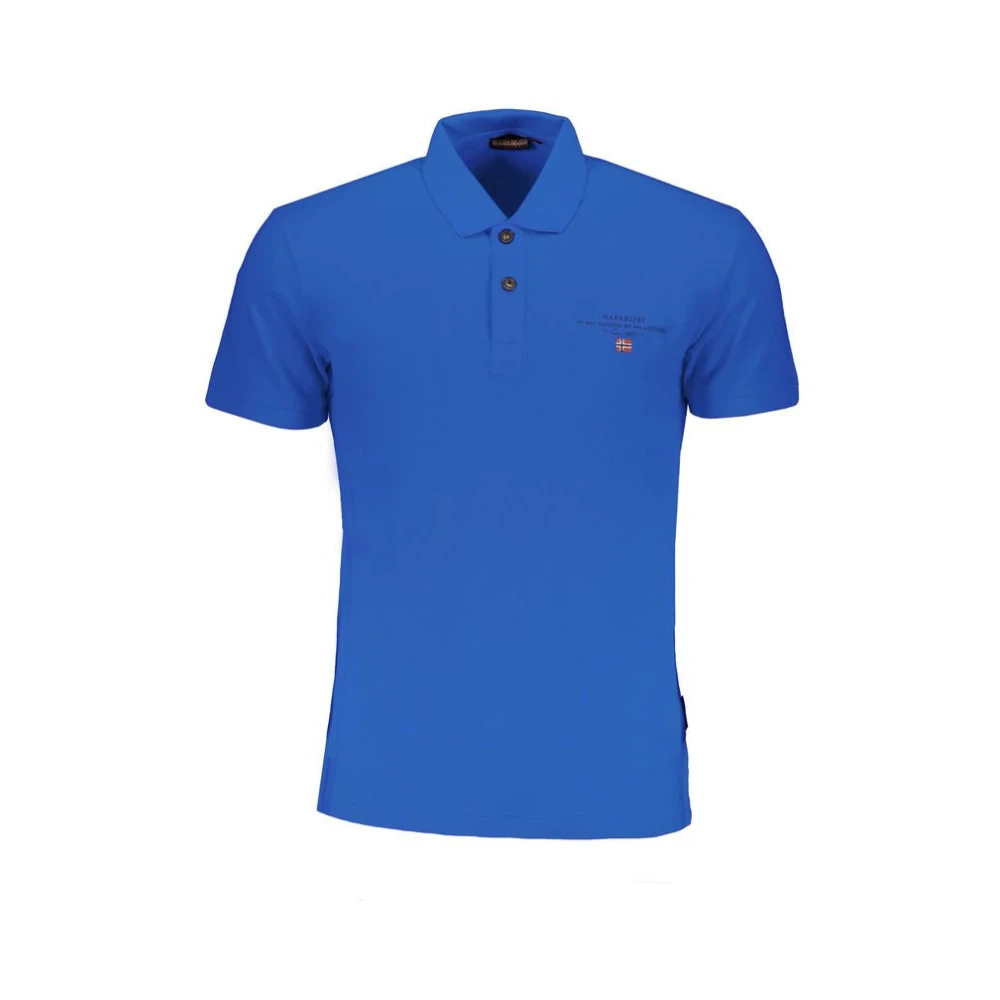 Napapijri Blauw Katoenen Poloshirt met Korte Mouwen Blue Heren