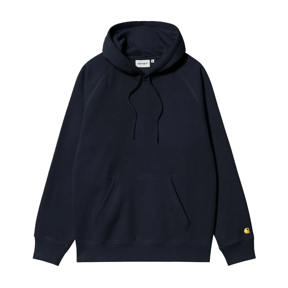 Carhartt Wip Men's Gold Navy Hooded Chase Sweatshirt