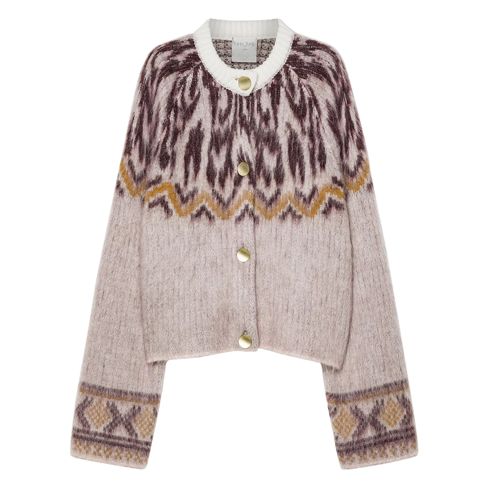 Forte Forte Women's Pink Jacquard Cardigan Sweater