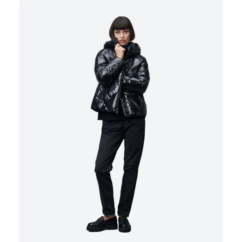 Blauer Gewatteerde jas June Black Dames