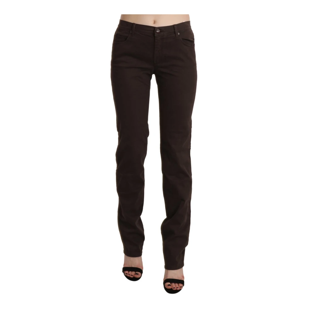 Ermanno Scervino Women's Brown Slim-Fit Cotton Skinny Jeans - Slim Fit Jeans - W32- Jeans