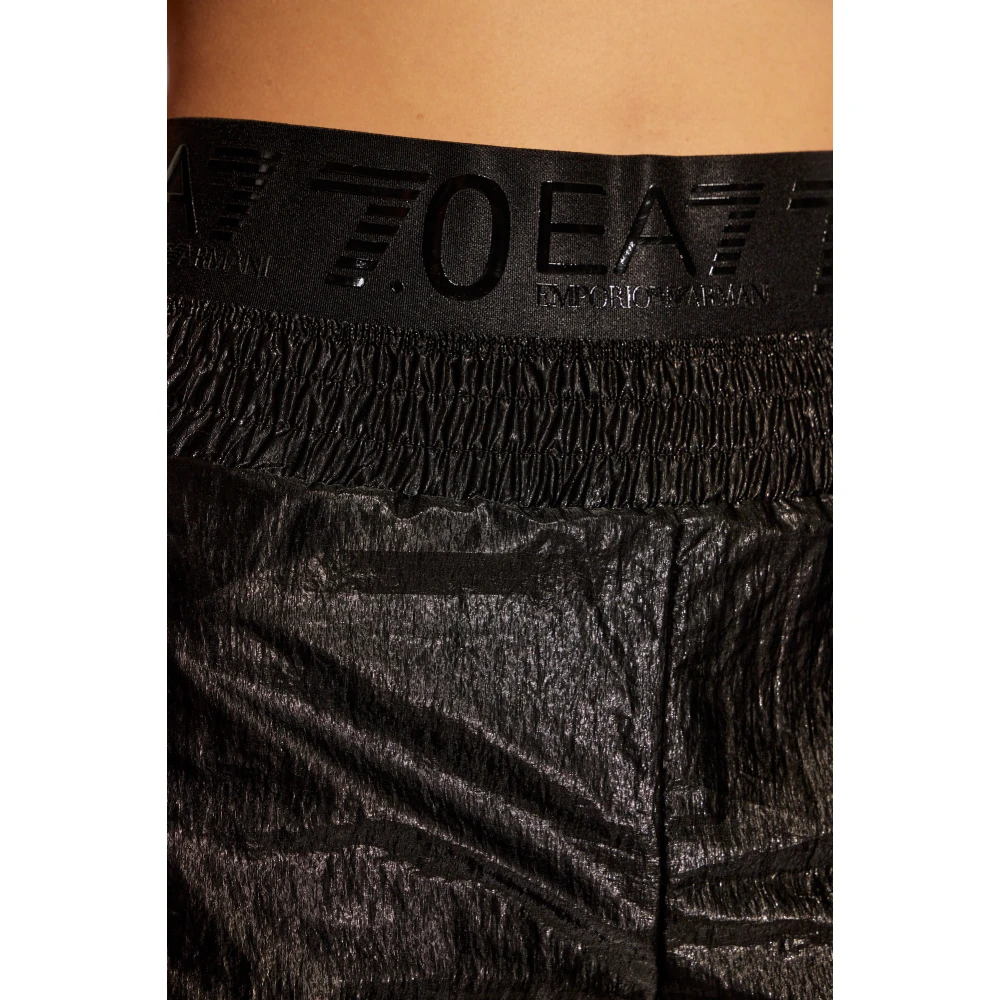Emporio Armani EA7 Shorts met logo Black Dames