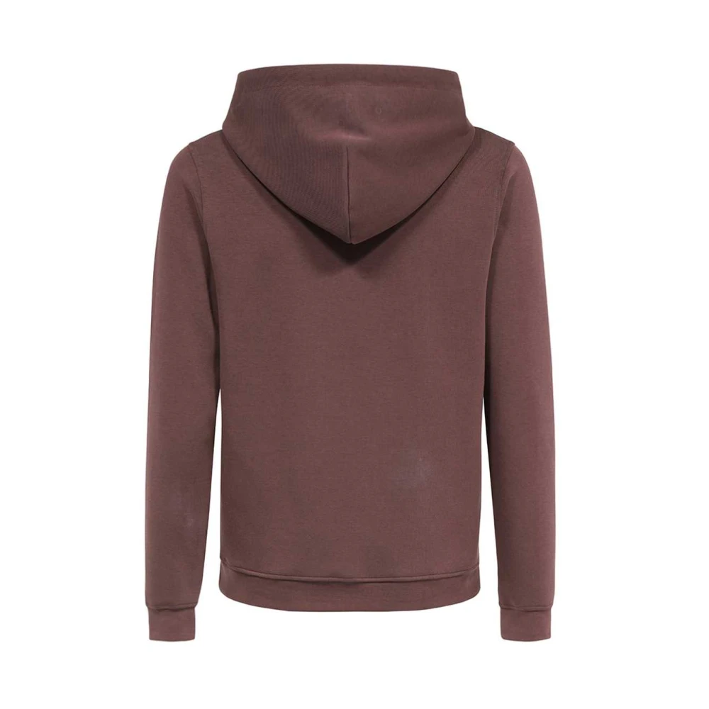 Balr. Ribbed Knit Full Zip Hoodie Brown Heren
